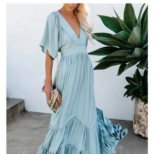 Elegant Blue Maxi Dress